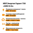 ИБП для котла Энергия Гарант 750 + Аккумулятор 55 Ач 12 В (450Вт - 67мин) - ИБП и АКБ - ИБП для котлов - omvolt.ru